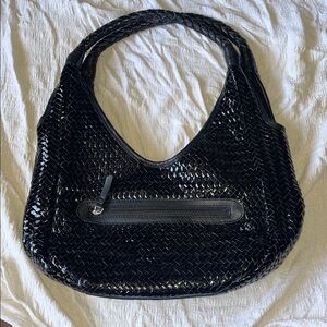 Elegant Black Woven Handbag Donald J.Pliner